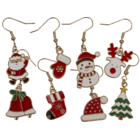 Earring, X-MAS, made of zinc alloy,