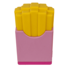 Eraser and double pencil sharpener, "Fries"