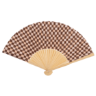 Fan, checked, 21 cm, bamboo,