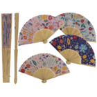 Fan, Flowers, 21 cm, bamboo,