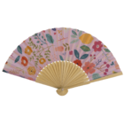 Fan, Flowers, 21 cm, bamboo,