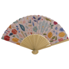 Fan, Flowers, 21 cm, bamboo,