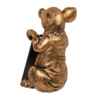 Figura decorativa dorata, Maiale con lavagna