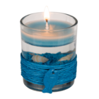 Gel wax candle in glass, with sisal maritime deco,