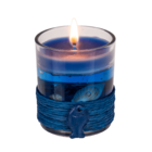 Gel wax candle in glass, with sisal maritime deco,