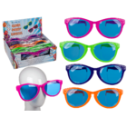 Giant fun glasses with coloured lenses,