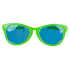Giant fun glasses with coloured lenses,