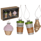 Glas-Baumschmuck, Kaffee, 3er Set, Kaffee (3,5