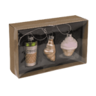 Glas-Baumschmuck, Kaffee, 3er Set, Kaffee (3,5