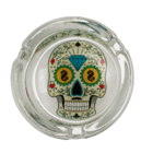 Glass ashtray, Coloured Skull,