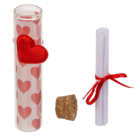 Glass bottle with cork stopper, Love,