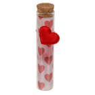 Glass bottle with cork stopper, Love,