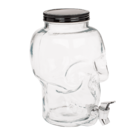 Glass Skull Drink Dispenser, 4 L,