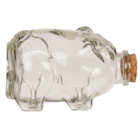 Glass storage jar pig with cork,