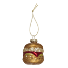 Glass tree decorations, fast food, set of 3,Burger