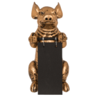 Goldene Deko-Figur, Schwein mit Tafel,