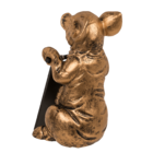 Goldene Deko-Figur, Schwein mit Tafel,