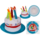 Gorro de peluche con 5 velas, Happy Birthday,