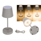 Grey colored table lamp with LED,