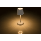 Grey colored table lamp with LED,