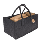 Grey felt bag for wood,