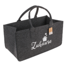 Grey felt bag for wood, Zuhause,