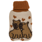 Handwarmer, hot water bottle witt knitted cover,