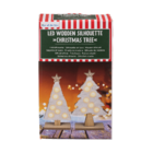 Holzsilhouette, Weihnachtsbaum, mit LED,