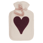 Hot water bottle, heart, 2 colours assorted,