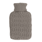 Hot water bottle with knitted cover, Cable Stitch,