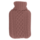 Hot water bottle with knitted cover, Cable Stitch,