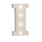 Illuminated wooden letter I, with 4 LED,