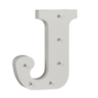 Illuminated wooden letter J, with 6 LED,