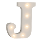Illuminated wooden letter J, with 6 LED,