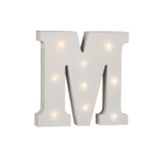 Illuminated wooden letter M, with 9 LED,