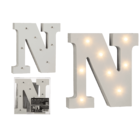 Illuminated wooden letter N, with 8 LED,