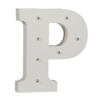 Illuminated wooden letter P, with 7 LED,