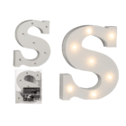 Illuminated wooden letter S, with 7 LED,