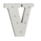 Illuminated wooden letter V, with 7 LED,