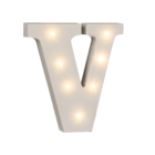 Illuminated wooden letter V, with 7 LED,