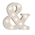 Illuminated wooden symbol &, with 9 LED,