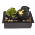 Indoor fountain with LED, succulent and decorative