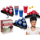 Inflatable cap, beer pong game,