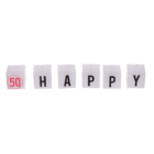 Insieme di candele con scritta, Happy 50 Birthday,