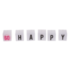 Insieme di candele con scritta, Happy 60 Birthday,