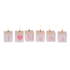Insieme di candele con scritta, I love Mama,