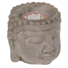 Kerze, Buddha-Kopf, ca.13,5 x 13 cm,