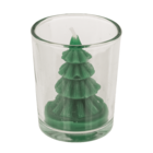 Kerze, Weihnachtsbaum, im Glas, ca. 6 x 7 cm,