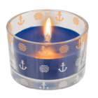Kerze im Glas mit Holzdeckel, Modern Maritime,
