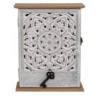 Key holder box, white floral decor,